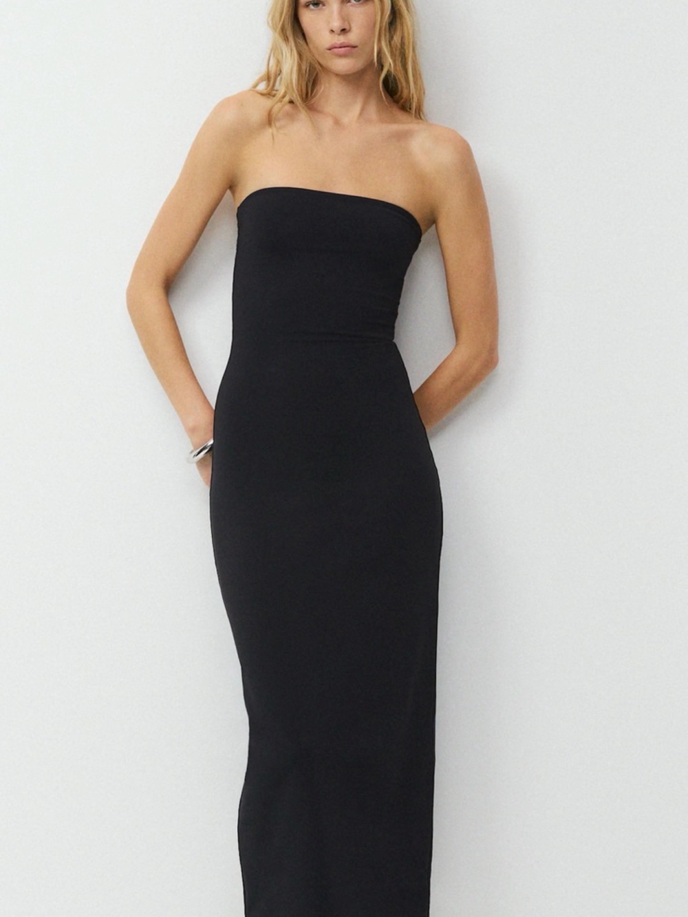 Aritzia Original Contour Enrapture Maxi Tube Dress in Black Brand Xs